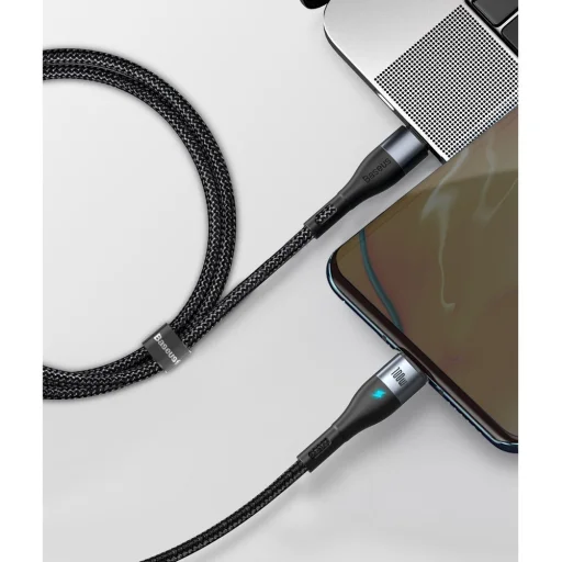 Baseus Zinc mágneses kábel USB Type-C - USB Type-C PD 100W 1.5m fekete (CATXC-Q01) - 25