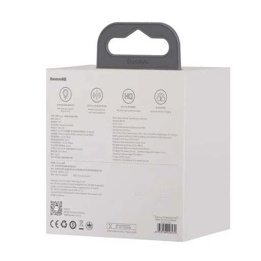 Baseus TWS Encok W05 vízálló bluetooth 5.0 mini fülhallgató fehér (NGW05-02) - 11