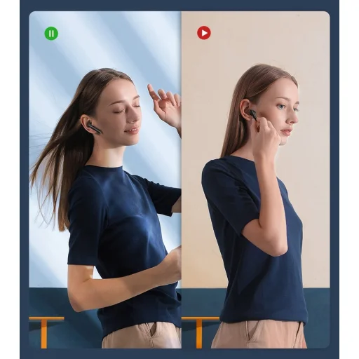 Baseus TWS Encok W05 vízálló bluetooth 5.0 mini fülhallgató fehér (NGW05-02) - 14