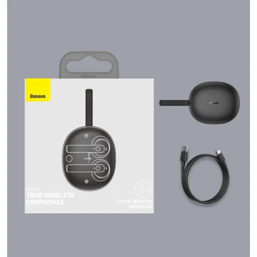 Baseus TWS Encok W05 vízálló bluetooth 5.0 mini fülhallgató fehér (NGW05-02) - 21