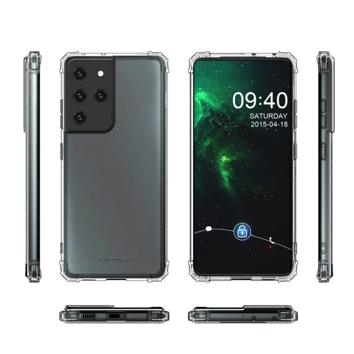 Samsung S21 Ultra Wozinsky Anti Shock fokozott védelmet nyújtó tok átlátszó - 5