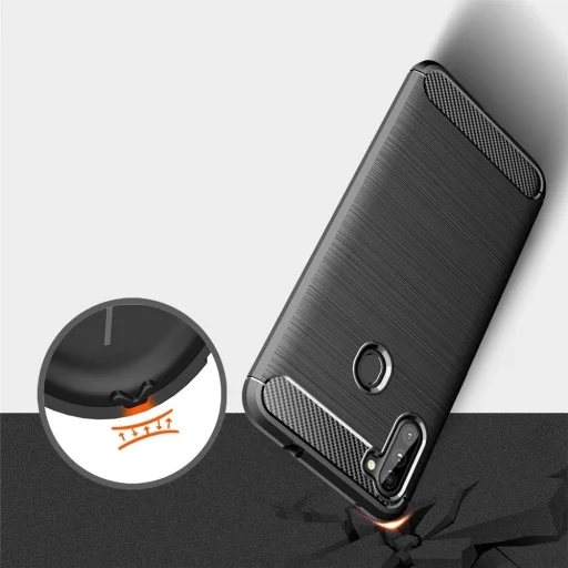 Szénszál mintájú TPU tok Samsung A11 / M11 fekete - 7