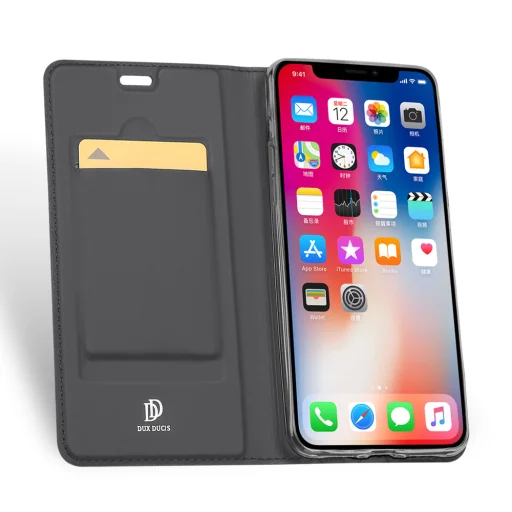 iPhone XR Dux Ducis Skin Pro fliptok szürke - 4