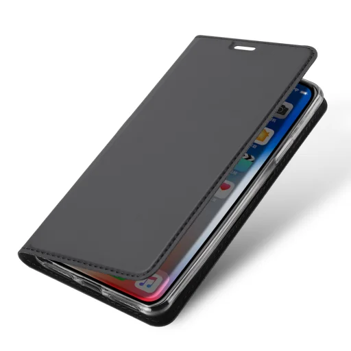 iPhone XR Dux Ducis Skin Pro fliptok szürke - 5