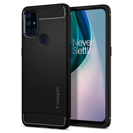 OnePlus Nord N10 5G Spigen Rugged Armor tok matt fekete (ACS02604) - 1