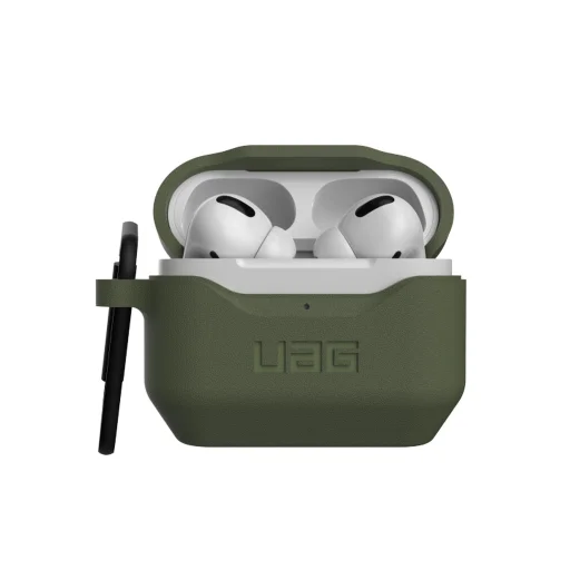UAG Standard Issue Apple Airpods Pro 1/2 fokozott védelmet nyújtó ütésálló szilikon tok oliva - 3