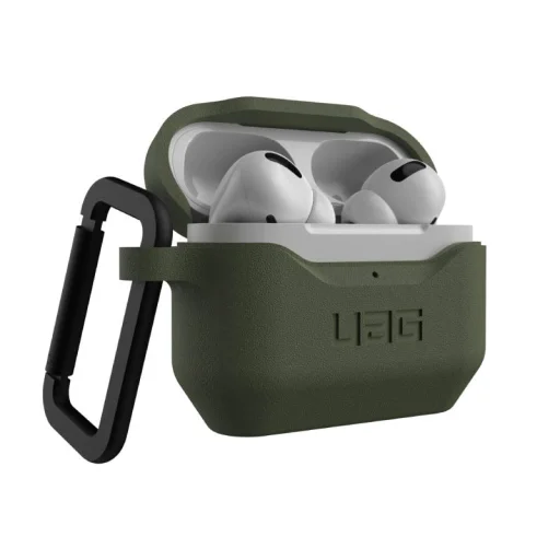 UAG Standard Issue Apple Airpods Pro 1/2 fokozott védelmet nyújtó ütésálló szilikon tok oliva - 5