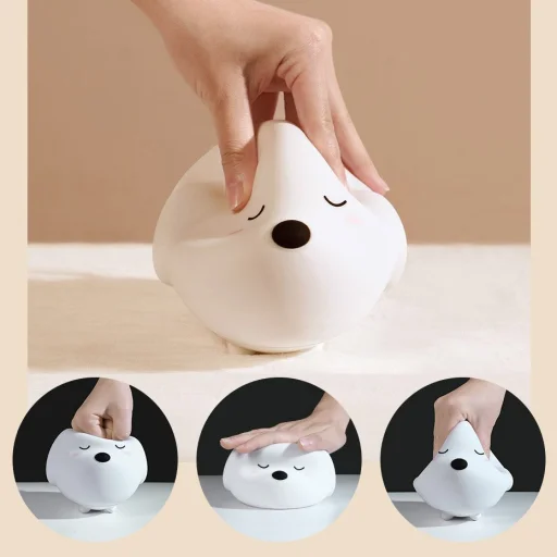 Baseus Szilikon éjszakai LED lámpa, kutya alakú fehér (DGAM-B02) - 15