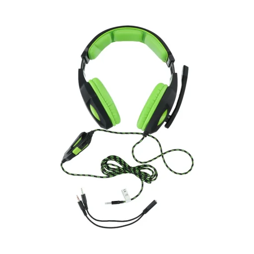 Gamer Headset ART Lizard, fejhallgató mikrofonnal fekete/zöld - 6