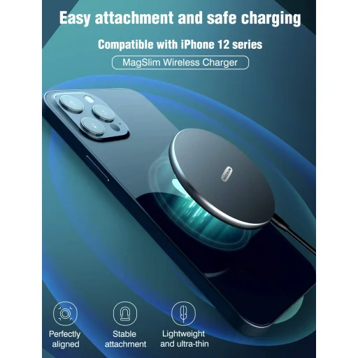 Nillkin MagsSlim Vezeték nélküli Qi gyorstöltő, MagsSafe 10W fekete - 5