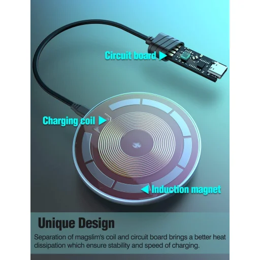 Nillkin MagsSlim Vezeték nélküli Qi gyorstöltő, MagsSafe 10W fekete - 7