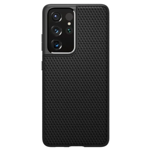 Samsung S21 Ultra Spigen Liquid Air flexibilis TPU gél tok matt fekete (ACS02350) - 3