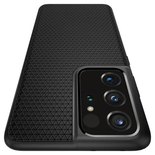 Samsung S21 Ultra Spigen Liquid Air flexibilis TPU gél tok matt fekete (ACS02350) - 7