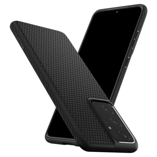 Samsung S21 Ultra Spigen Liquid Air flexibilis TPU gél tok matt fekete (ACS02350) - 9