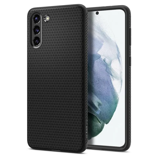 Samsung S21+ Plus Spigen Liquid Air flexibilné TPU gélové puzdro matné čierne (ACS02386) - 1