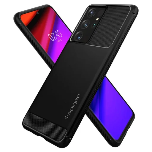 Samsung S21 Ultra Spigen Rugged Armor tok matt fekete (ACS02349) - 7