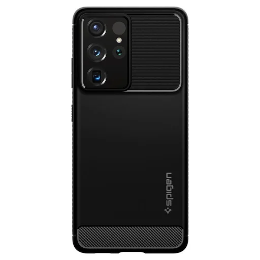 Samsung S21 Ultra Spigen Rugged Armor tok matt fekete (ACS02349) - 2