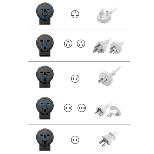 Baseus Rotation Type Univerzális utazó töltő EU/UK/USA/AUS 2x USB 2.4A fekete (ACCHZ-01) - 8