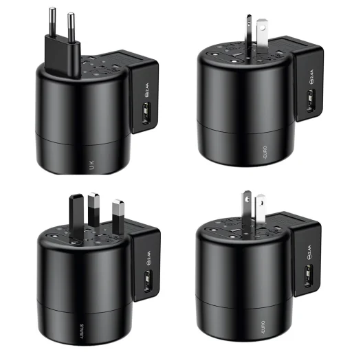 Baseus Rotation Type Univerzális utazó töltő EU/UK/USA/AUS 2x USB 2.4A fekete (ACCHZ-01) - 3