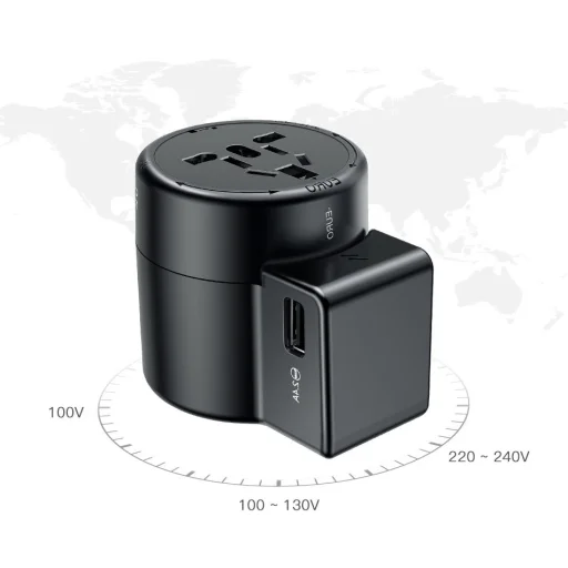 Baseus Rotation Type Univerzális utazó töltő EU/UK/USA/AUS 2x USB 2.4A fekete (ACCHZ-01) - 5