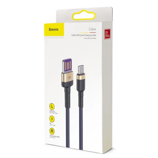 Baseus Cafule HW QC töltő és adatkábel, két oldalas USB-A - Type-C 40W 1m arany/kék (CATKLF-PV3) - 10