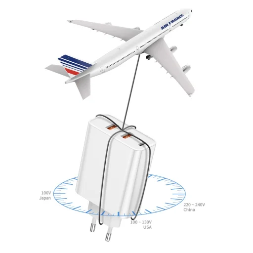 Baseus Speed PPS hálózati gyorstöltő C+U+U 60W EU 2xUSB / USB Type C PD QC 3.0 fekete (CCFS-G01) - 3