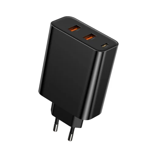 Baseus Speed PPS hálózati gyorstöltő C+U+U 60W EU 2xUSB / USB Type C PD QC 3.0 fekete (CCFS-G01) - 1