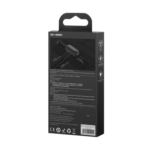 Baseus GAMO L49 audio átalakító adapter USB Type C - 2x USB Type C + mini audio jack 3.5mm fekete (CATL49-01) - 7