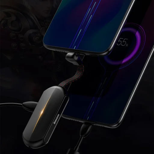 Baseus GAMO L49 audio átalakító adapter USB Type C - 2x USB Type C + mini audio jack 3.5mm fekete (CATL49-01) - 12