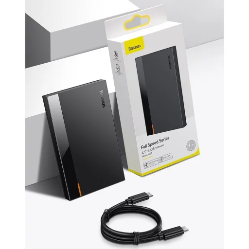 Baseus Külső HDD SSD ház SATA 2,5'' USB 3.2 Gen 2 (10 Gbps) USB Type C + kábel fekete (CAYPH-C01) - 14