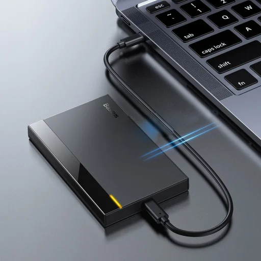 Baseus Külső HDD SSD ház SATA 2,5'' USB 3.2 Gen 2 (10 Gbps) USB Type C + kábel fekete (CAYPH-C01) - 7