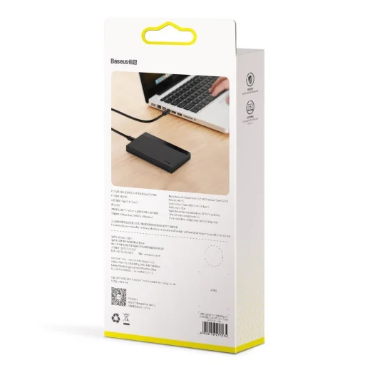 Baseus Külső HDD SSD ház SATA 2,5'' USB 3.2 Gen 2 (10 Gbps) USB Type C + kábel fekete (CAYPH-C01) - 9