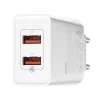 Baseus Hálózati gyorstöltő 2x USB 18W 3A Quick Charge 3.0 fehér (CCFS-V02) thumbnail