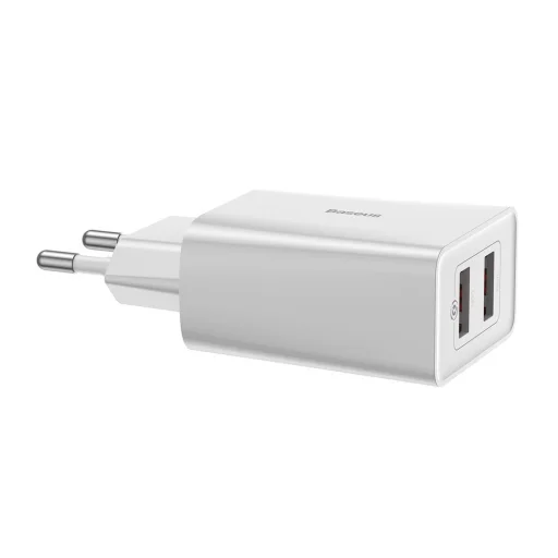 Baseus Hálózati gyorstöltő 2x USB 18W 3A Quick Charge 3.0 fehér (CCFS-V02) - 2