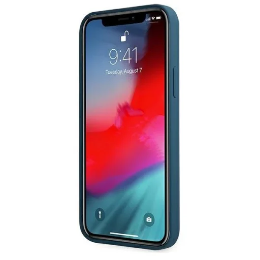 iPhone 12 Pro Max Guess GUHCP12LLSLMGBL Metal Logo Script tok sötétkék - 5