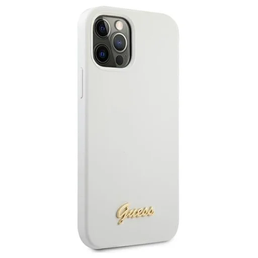 iPhone 12 Pro Max Guess GUHCP12LLSLMGWH Metal Logo Script tok fehér - 4