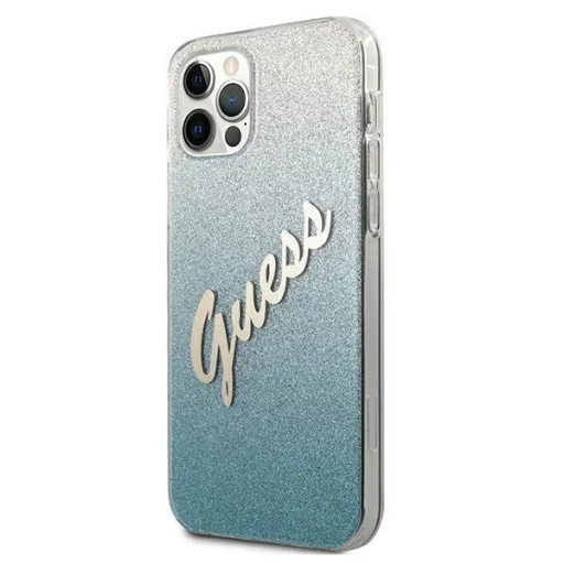 iPhone 12 Pro Max Guess GUHCP12LPCUGLSBL Glitter Gradient Script tok flitteres kék - 2