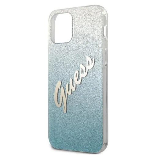 iPhone 12 Pro Max Guess GUHCP12LPCUGLSBL Glitter Gradient Script tok flitteres kék - 6