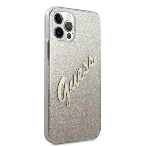 iPhone 12 Pro Max Guess GUHCP12LPCUGLSGO Glitter Gradient Script tok flitteres arany - 3