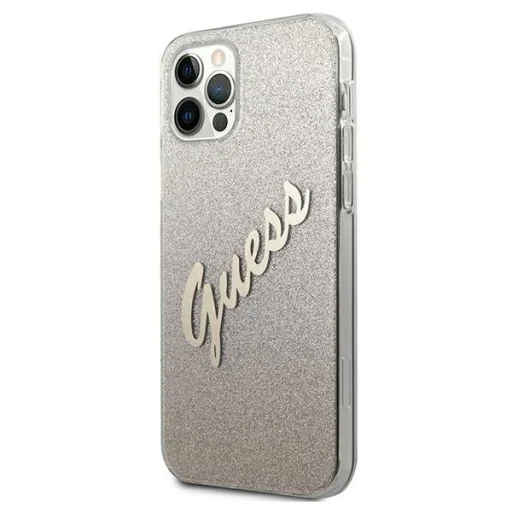 iPhone 12 Pro Max Guess GUHCP12LPCUGLSGO Glitter Gradient Script tok flitteres arany - 2