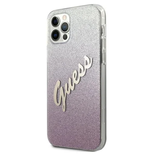 iPhone 12 Pro Max Guess GUHCP12LPCUGLSPI Glitter Gradient Script tok flitteres pink - 2