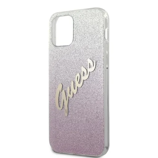 iPhone 12 Pro Max Guess GUHCP12LPCUGLSPI Glitter Gradient Script tok flitteres pink - 6