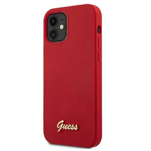 iPhone 12 mini Guess GUHCP12SLSLMGRE Metal Logo Script tok piros - 2