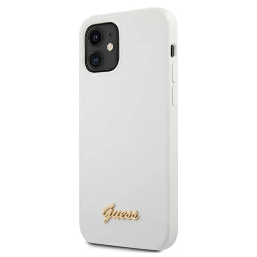 iPhone 12 mini Guess GUHCP12SLSLMGWH Metal Logo Script tok fehér - 2