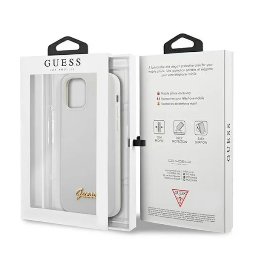 iPhone 12 mini Guess GUHCP12SLSLMGWH Metal Logo Script tok fehér - 8