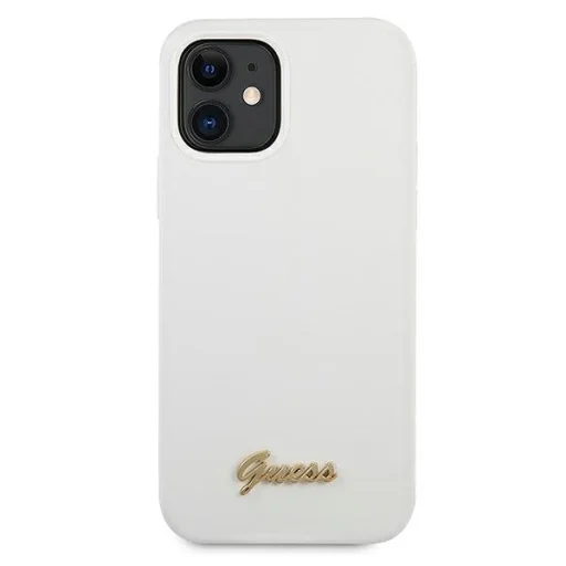 iPhone 12 mini Guess GUHCP12SLSLMGWH Metal Logo Script tok fehér - 3