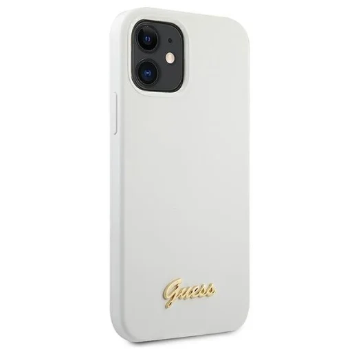 iPhone 12 mini Guess GUHCP12SLSLMGWH Metal Logo Script tok fehér - 4