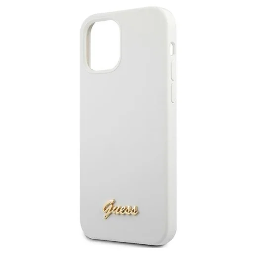 iPhone 12 mini Guess GUHCP12SLSLMGWH Metal Logo Script tok fehér - 5