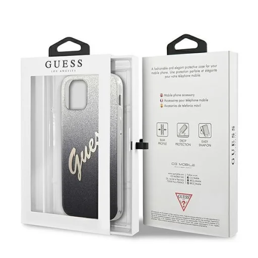 iPhone 12 mini Guess GUHCP12SPCUGLSBK Glitter Gradient Script tok flitteres fekete - 8
