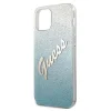 iPhone 12 mini Guess GUHCP12SPCUGLSBL Glitter Gradient Script tok flitteres kék - 6